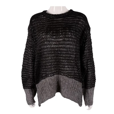 Jersey de mujer liso gris negro